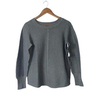 Cyrus Grey Sweater Ribbed Rayon Nylon Winter Fall Classic Modern Size Medium